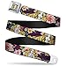 Buckle-Down Seatbelt Belt - Rapunzel Poses/Floral Collage Sketch Purple - 1.5