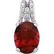 14K White Gold Mozambique Garnet and Diamond Pendant