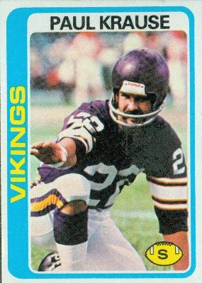 1978 Topps #378 Paul Krause - Minnesota Vikings (Football Cards)