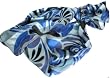 Sash Belt / Headband / Scarf Blue Flower Wave