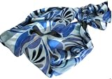 Sash Belt / Headband / Scarf Blue Flower Wave
