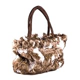 from Fizzco Ladies Brown And White Faux Fur Handbag