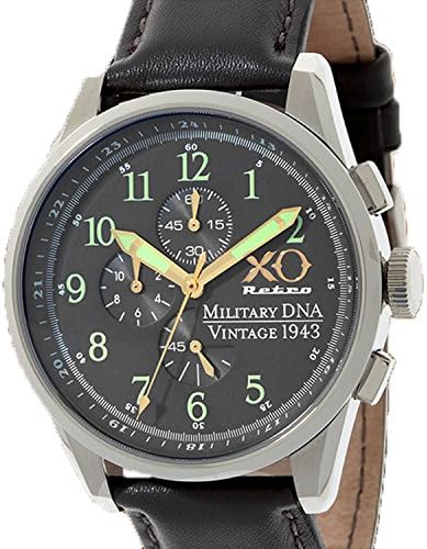 Mens P-38 Lightning WWII Air Fighter Military DNA Chronograph Collection Grey Dial Grey Strap 01A
