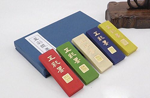 A Set of 5 Color Phoenix Pattern Ink Sticks Chinese Calligraphy Painting Hukaiwen Huimo