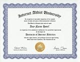 Internet Addict Online Addiction Degree: Custom Gag Diploma Doctorate ...