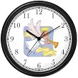 Angel with Bugle No.3 - Cherub, Angel or Cupid Theme Wall Clock by WatchBuddy Timepieces (White Frame)