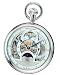 Charles-Hubert, Paris Chrome-Plated Steel Dual Time Mechanical Pocket Watch #3816-W
