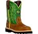 John Deere Toddler/Little Kid Wellington Boot,Tan/Green,10.5 M US Little Kid