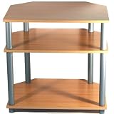 Langdale Beech / Silver Entertainment Unit / TV Stand for TVs of up to 24 ( 32 with overhang )