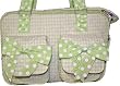 Fully Enclosed Pet Carrier - New Gingham with Polka Dot Trim - Lime