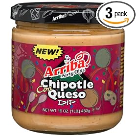 Arriba! Party Dips Chipotle Con Queso Dip, 16-Ounce Jars (Pack of 3) by 