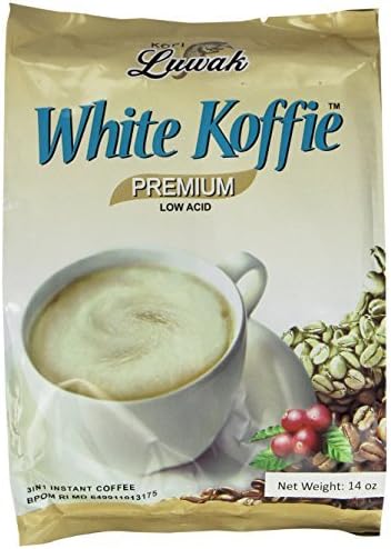 LUWAK White Koffie LOW ACID (3in1) Instant Coffee 13.5oz, Pack of 20 sachets by G8 Beverage