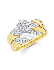 14k 2 Two Tone Gold Round Diamond Ladies Engagement Ring Wedding Ring Bridal... by 
