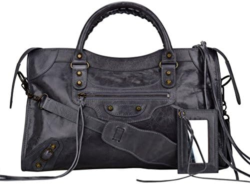 Fatteen Cat Women's Leather Handbags (Medium, Grey)