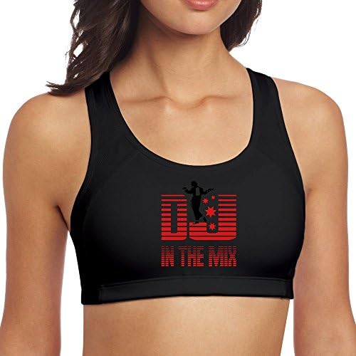 Victoyan Women's Dj Mix Custom Activewear Gym Sports Yoga Racerback Athletic Dance Vest Stretch Bra Tank Tops L Black