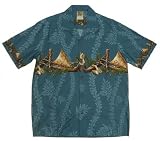 Hawaiian Shirts, Island Canoe Blue