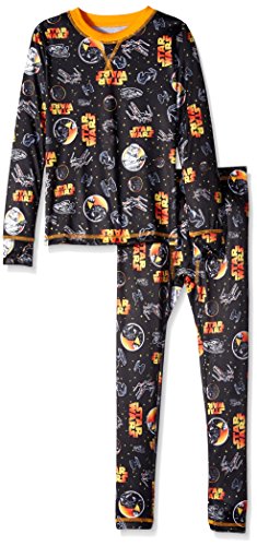 Cuddl Duds Big Boys' Black Star Wars Climatesmart Essential Poly Two-Piece Pajama Set