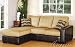 Sectional Sofa & Chaise Mocha Microfiber & Brown Bycast Leather