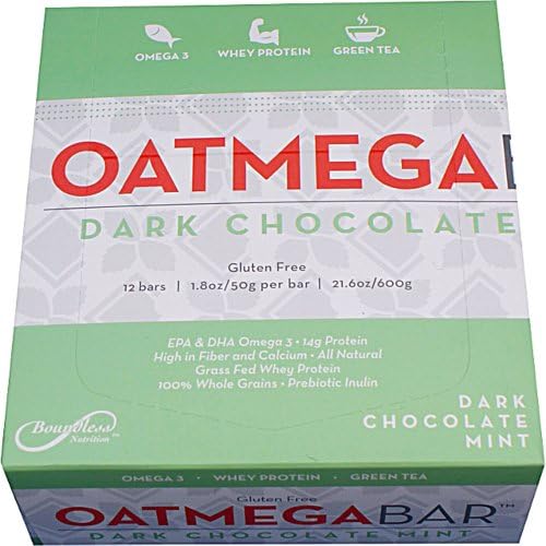 Boundless Nutrition Oatmega® Bar Dark Chocolate Mint -- 12 Bars