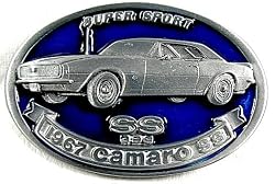 1967 Camaro Super Sport 396 Enamel Pewter Belt Buckle