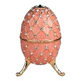 Jewelry : Royal Egg Shaped Musical Trinket Box in Blush with Czech Preciosa Crystals