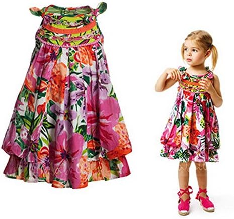 Female Child Showy Flower Lantern Dresses Girls Clothing (6)