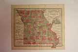Antique Map of USA: Missouri, Kansas, 1888