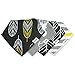 Bandana Bib Set of 4 by Matimati Baby - Extra Absorbent Drool Bibs with Snaps for Boys & Girls (Gold & Gray)