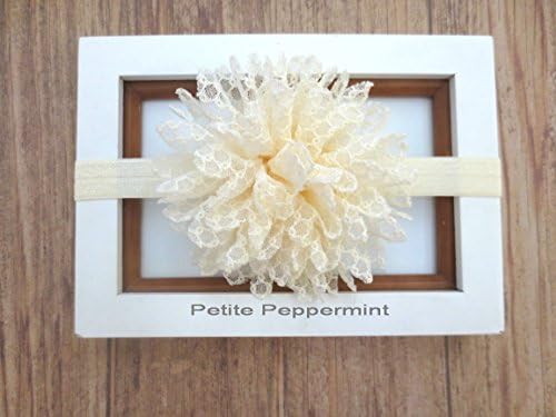 Ivory baby headband - ivory baby flower headband - Baby girl headband - Toddler headband - ivory baby hair bow - baby head band