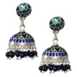 Gift Ideas for Girls Silver Enamel Earrings 1.25 inches (erg156)