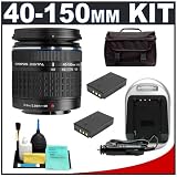 Olympus Zuiko 40-150mm f/4.0-5.6 Digital Lens + (2) BLS-1 Battery Packs + Gadget Bag + Accessory Kit for Olympus Evolt E-400, E-410 and E-420 Digital SLR Cameras
