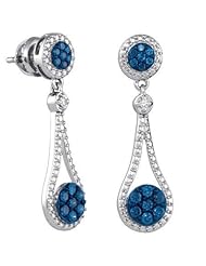 Diamond Earring 0.53ctw blue diamond fashion earring 10K White-gold