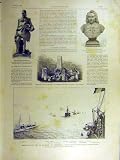 1891 Statue Palissy Daubasse Marine Reserve French Navy