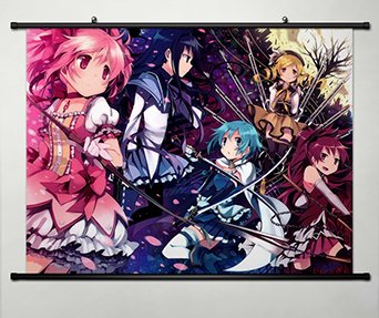 Home Decor Anime Puella Magi Madoka Magica Whole Cosplay Wall Scroll Poster Fabric Painting Kaname Madoka 23.6 x 17.7 Inches-058