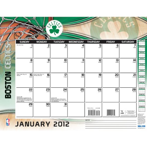 John F. Turner Boston Celtics 2012 Desk Calendar - 22X17