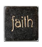 Faith Inspirational Magnet- Stone Magnet- Elegant Magnets for displaying Wedding Invitations from Friends and Families - Powerful reminders for Children and Parents to have Faith, Hope, Be Inspiring to others, and Make a Better World- 1.5 inches by 1.5 inches- Perfect size- collect all 8- Imagine- Hope- Faith- Peace- Believe- Dream- Love- Laugh
