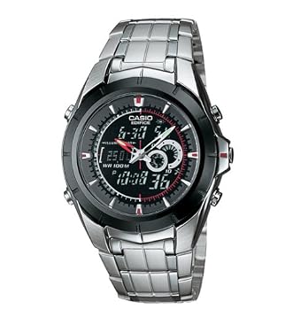 Casio Men's Edifice Analog Digital Thermometer Watch #EFA-119BK-1AV