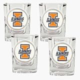Illinois Fighting Illini 4 Piece Square Shot Glass Set