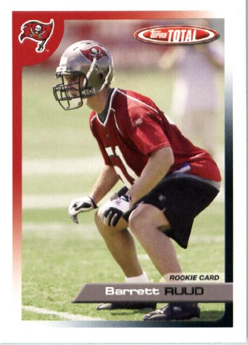 2005 Topps Total Football Card (In protective Screwdown Case) # 500 Barrett Ruud Rookie Card Tampa Bay Buccaneers