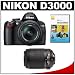 Nikon D3000 10MP Digital SLR Camera with 18-55mm f/3.5-5.6G AF-S DX VR Nikkor Zoom Lens & 55-200mm VR Zoom Lens