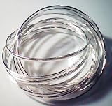 Set of 10 silver intertwined bangle bracelets