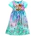 Disney Princess Girls Fantasy Nightgown Pajamas (4, Anna Elsa Green)