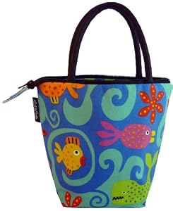 Mimi the Sardine Coated Organic Cotton Lunchbug Reusable Lunch Bag, Ocean