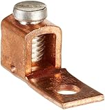 Copper Mechanical Connector, Single Lug Tubular Style, 6-14 Wire Range, 0.203" Mounting Hole, 0.345" Width, 0.778" Height, 0.995" Length