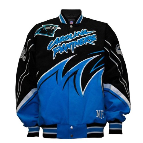Carolina Panthers Twill Slash Jacket by MTC Marketing (Black-Carolina)(Size=LARGE)