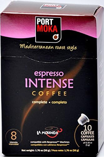 Port Moka Espresso Intense Coffee, Nespresso Compatible Capsules (40 Count)