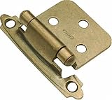 IMAGE OF Hickory Hardware P144-AB 2-3/16-Inch by 1-Inch Surface Self-Closing Hinge, Antique Brass