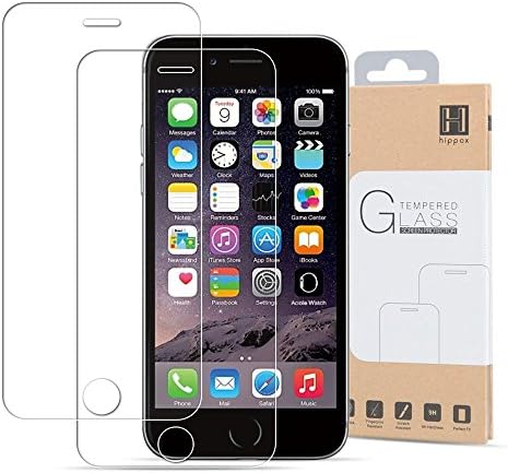 HIPPOX iPhone 6S Plus Screen Protector, iPhone 6 Plus Screen Protector [2-Pack] [Full Screen Tempered Glass] 0.2mm Ballistic Glass Work with Protective Case