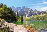 PUZZLE 1000 TEILE Polen Morskie Oko Hohe Tatra Meerauge Lake Bergsee National Park Landschaft Berge See Berg Gebirge Land Fluß Foto Fotographie Fotografie Meeraugspitze Bild Poland