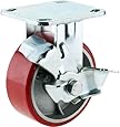 Grizzly G8169 5-Inch Heavy-Duty Fixed Caster with Brake
